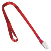 Лента для бейджей 10 шт в упаковке BRAUBERG 45 см металлический клип КРАСНАЯ  235734 от магазина РЭССИ