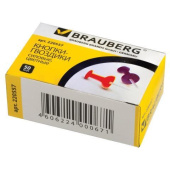Силовые кнопки-гвоздики BRAUBERG цветные 50шт. в карт. коробке  220557 от магазина РЭССИ