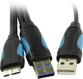 Кабель Vention VAS-A62-B100 USB 3.0 A(m) USB 2.0 A (m) micro USB 3.0 B (m) 1м черный от магазина РЭССИ