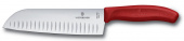 Нож кухонный Victorinox Swiss Classic (6.8521.17B) стальной сантоку лезв.170мм прямая заточка красный блистер от магазина РЭССИ
