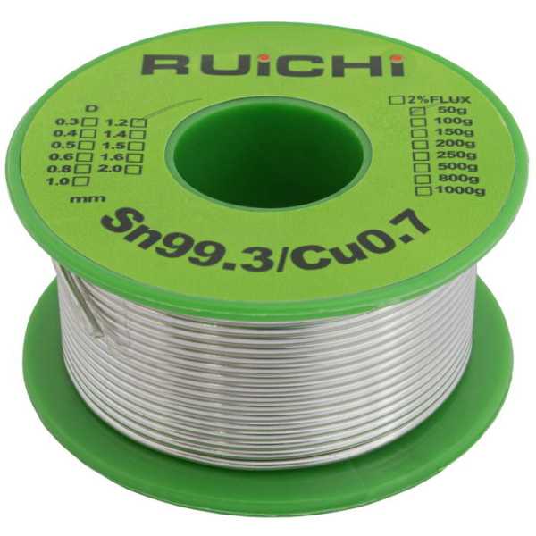 Sn99.3/Cu0.7 d1.2mm 50g от магазина РЭССИ