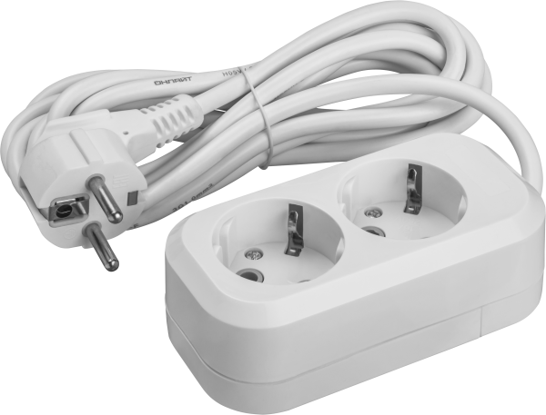 Удлинитель бытовой OPE-S-02-300-E-3x1 с заземлением 2 розетки 3м ПВС 3х1 3500 Вт от магазина РЭССИ
