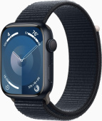 Смарт-часы Apple Watch Series 9 A2980 45мм OLED корп.темная ночь Sport Loop рем.темная ночь разм.брасл.:145-220мм (MR9C3LL/A) от магазина РЭССИ