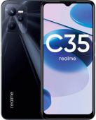 Смартфон Realme C35 128Gb 4Gb черный моноблок 3G 4G 2Sim 6.6" 1080x2408 Android 11 50Mpix 802.11 b/g/n/ac NFC GPS GSM900/1800 GSM1900 TouchSc microSD max256Gb от магазина РЭССИ