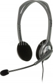 Наушники с микрофоном Logitech H110 темно-серый 1.8м накладные оголовье (981-000472) от магазина РЭССИ
