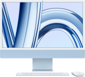 Моноблок Apple iMac A2874 24" 4.5K M3 8 core (4) 16Gb SSD512Gb 8 core GPU macOS WiFi BT 143W клавиатура мышь Cam синий 4480x2520 от магазина РЭССИ