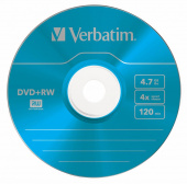 Диск DVD+RW Verbatim 4.7Gb 4x Slim case (5шт) Color (43297) от магазина РЭССИ