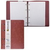 Тетрадь BRAUBERG Main на кольцах А5 120л кожзам клетка коричневый 401710 от магазина РЭССИ