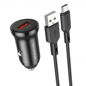 АЗУ USB Borofone BZ18 (18W, QC3.0, кабель Type-C) Черный от магазина РЭССИ