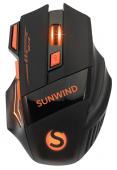 Мышь SunWind SW-M715GW черный/оранжевый оптическая (1600dpi) беспроводная USB для ноутбука (7but) от магазина РЭССИ