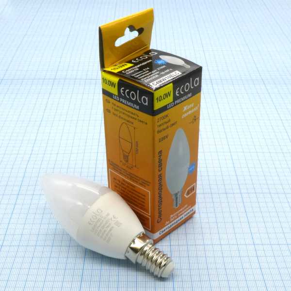 Лампа LED Ecola  10W тёпл свеча (266) от магазина РЭССИ