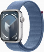 Смарт-часы Apple Watch Series 9 A2980 45мм OLED корп.серебристый Sport Loop рем.синий разм.брасл.:145-220мм (MR9F3ZP/A) от магазина РЭССИ