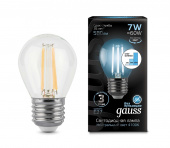 Лампа светодиодная Gauss Filament 7Вт цок.:E27 шар 220B 4100K св.свеч.бел.нейт. (упак.:1шт) (105802207-S) от магазина РЭССИ