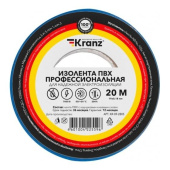 Профессиональная изолента ПВХ KRANZ 018х19 мм 20 м синяя KR-09-2805 от магазина РЭССИ