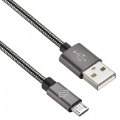 Кабель Digma MICROUSB-1.2M-BRAIDED-G USB (m)-micro USB (m) 1.2м темно-серый от магазина РЭССИ