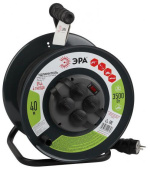 Удлинитель силовой Эра RMx-4es-3x1.5-40m-IP44(KG) (Б0046848) 3x1.5кв.мм 4розет. 40м ПВС 16A метал.катушка черный от магазина РЭССИ