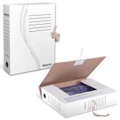 Архивная папка с завязками 75 мм до 700 листов плотная белая BRAUBERG 124850 от магазина РЭССИ