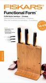 Набор ножей кухон. Fiskars Functional Form (1057553) компл.:3шт с подставкой дерево/черный от магазина РЭССИ