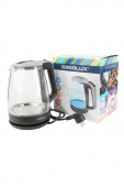 Чайник ERGOLUX ELX-KG01-C42 электрический, стеклянный, серебристо-черный