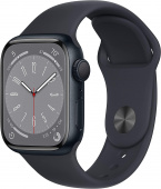 Смарт-часы Apple Watch Series 8 А2770 41мм OLED корп.темная ночь рем.темная ночь разм.брасл.:M/L (MNU83LL/A) от магазина РЭССИ