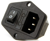 KLS1-AS-303-1 (CH1-0457A), разъём питания с выключателем и предохранителем от магазина РЭССИ