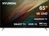 Телевизор LED Hyundai 65" H-LED65BU7009 Android TV Frameless Metal черный/черный 4K Ultra HD 60Hz DVB-T DVB-T2 DVB-C DVB-S DVB-S2 USB WiFi Smart TV от магазина РЭССИ