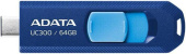 Флеш Диск A-Data 64GB Type-C UC300 ACHO-UC300-64G-RNB/BU USB3.2 синий/голубой от магазина РЭССИ