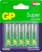 Батарея GP Super Alkaline 15A/IVI-2CR10 AA (10шт) блистер от магазина РЭССИ