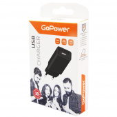 Сетевое зарядное устройство  GoPower GP1U 1USB 2.4A 12W черн. от магазина РЭССИ