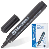 Маркер BRAUBERG перманентный нестираемый Classic черный круглый наконечн. 3мм с клипом 10 шт 150300 от магазина РЭССИ