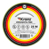Изолента ПВХ KRANZ 013х15 мм 25 м желто-зеленая KR-09-2107 от магазина РЭССИ