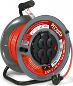 Удлинитель силовой Ресанта СУ-3х1,5-50/3 (61/118/8) 2x1.0кв.мм 4розет. 40м ПВС катушка серый от магазина РЭССИ