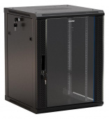 Шкаф коммутационный Hyperline (TWB-1566-GP-RAL9004) настенный 15U 600x600мм пер.дв.стекл 2 бок.пан. 60кг черный IP20 сталь от магазина РЭССИ