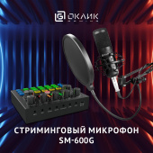 Микрофон проводной Оклик SM-600G 2.5м черный от магазина РЭССИ