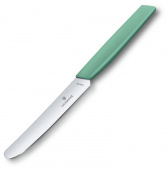 Нож кухонный Victorinox Swiss Modern (6.9006.1141) стальной столовый лезв.110мм прямая заточка мятный от магазина РЭССИ