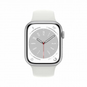 Смарт-часы Apple Watch Series 8 А2771 45мм OLED корп.серебристый рем.белый разм.брасл.:S/M (MP6P3LL/A) от магазина РЭССИ