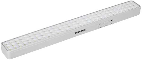 Светильник светодиодный аккумуляторный ДБА 1090 непостоянного действия 90LED 6ч 9Вт GENERICA от магазина РЭССИ