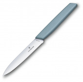 Нож кухонный Victorinox Swiss Modern (6.9006.10W21) стальной универсальный лезв.100мм серрейт. заточка мятный от магазина РЭССИ