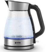 Чайник электрический Vitek VT-8808 1.7л. 2200Вт прозрачный/нержавеющая сталь корпус: стекло/металл от магазина РЭССИ