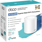 Бесшовный Mesh роутер TP-Link Deco X60(1-pack) AX5400 10/100/1000BASE-TX белый от магазина РЭССИ