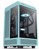 Корпус Thermaltake The Tower 100 Turquoise бирюзовый без БП miniITX 1x120mm 3x140mm 2xUSB3.0 audio bott PSU от магазина РЭССИ