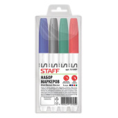 Маркеры STAFF для доски EVERYDAY набор 4 шт ассорти тонкий корпус круглый наконечник 25мм 151097 от магазина РЭССИ