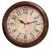 Часы настенные аналоговые Бюрократ WallC-R77P D35см коричневый (WALLC-R77P35/BROWN) от магазина РЭССИ