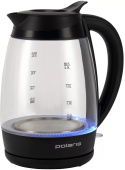 Чайник электрический Polaris PWK 2006CGL 2л. 2200Вт черный корпус: стекло/пластик (020346) от магазина РЭССИ