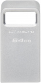 Флеш Диск Kingston 64Gb DataTraveler Micro DTMC3G2/64GB USB3.0 серебристый от магазина РЭССИ