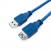Кабель удлинитель USB3.0 Pro Cablexpert CCP-USB3-AMAF-6 AM/AF 1.8м экран синий пакет от магазина РЭССИ