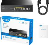 Коммутатор Cudy GS1006P (L2) 6x1Гбит/с 6PoE+ неуправляемый от магазина РЭССИ