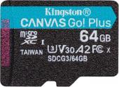 Флеш карта microSDXC 64Gb Class10 Kingston SDCG3/64GBSP Canvas Go! Plus w/o adapter от магазина РЭССИ