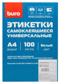 Этикетки Buro A4 105x148мм 4шт на листе/100л./белый матовое самоклей. универсальная от магазина РЭССИ