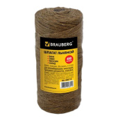 Шпагат льняной банковский диаметр 15 мм длина 400 м линейная плотность 1250 текс BRAUBERG 600115 от магазина РЭССИ